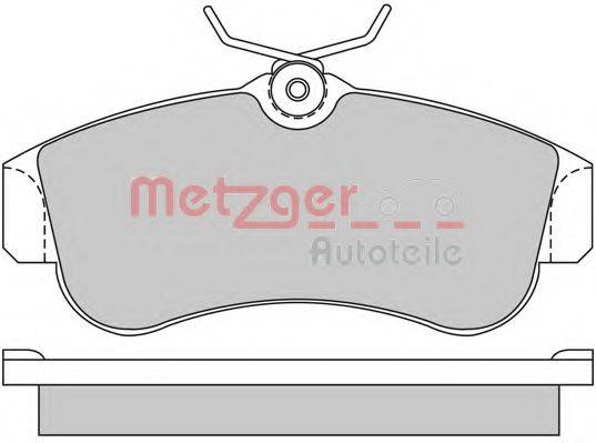 Комплект тормозных колодок, дисковый тормоз METZGER 1170574