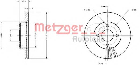 Тормозной диск METZGER 6110292