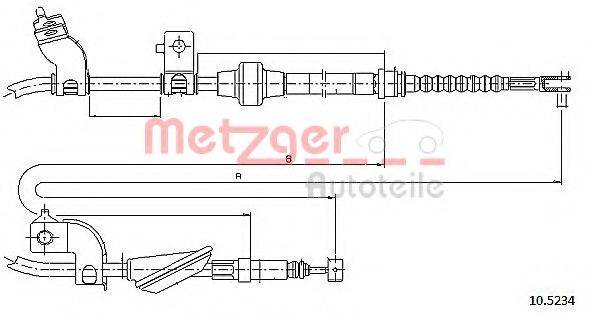 METZGER 105234 Трос, стояночная тормозная система