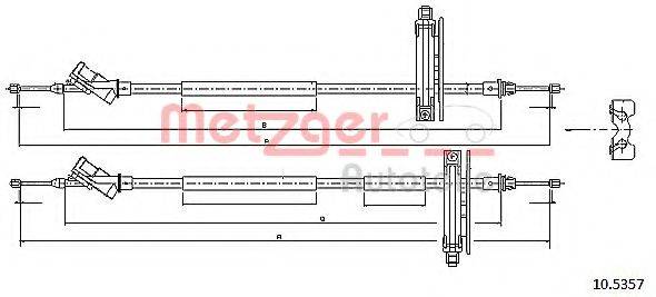 Трос, стояночная тормозная система METZGER 10.5357
