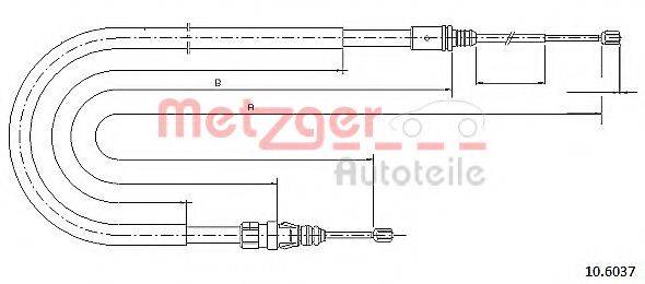 Трос, стояночная тормозная система METZGER 10.6037