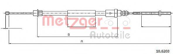 Трос, стояночная тормозная система METZGER 10.6203
