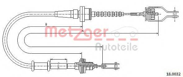 METZGER 180032 Трос, управление сцеплением