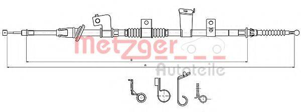 METZGER 172301 Трос, стояночная тормозная система