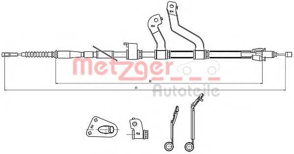 METZGER 172580 Трос, стояночная тормозная система