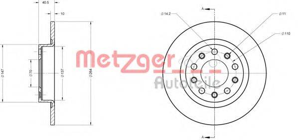 METZGER 6110690 Тормозной диск