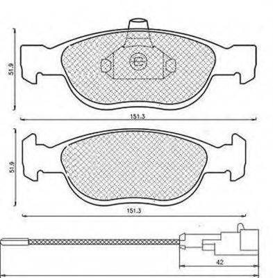 Комплект тормозных колодок, дисковый тормоз MAGNETI MARELLI 430216171199
