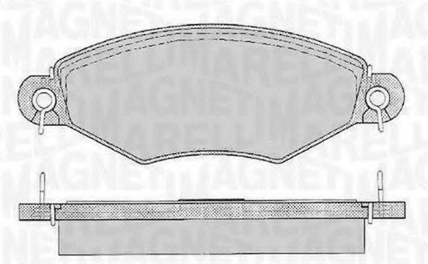 Комплект тормозных колодок, дисковый тормоз MAGNETI MARELLI 363916060512