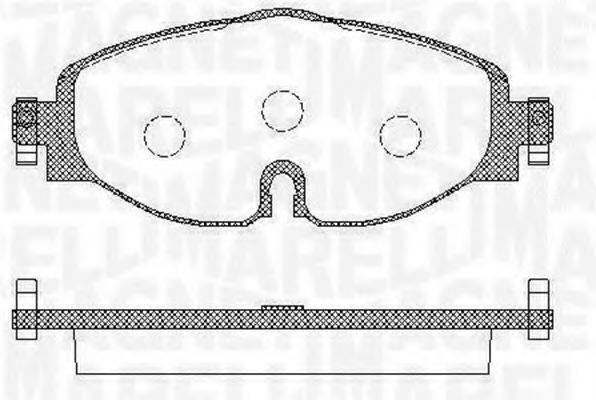 Комплект тормозных колодок, дисковый тормоз MAGNETI MARELLI 363916060716