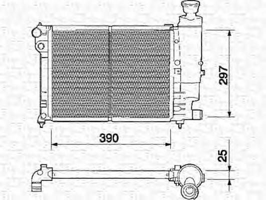 Радиатор, охлаждение двигателя MAGNETI MARELLI 350213328000