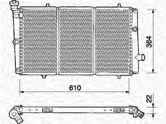 Радиатор, охлаждение двигателя MAGNETI MARELLI 350213336000