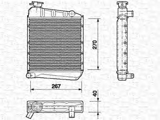 Радиатор, охлаждение двигателя MAGNETI MARELLI 350213409000