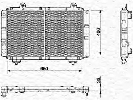 Радиатор, охлаждение двигателя MAGNETI MARELLI 350213453000