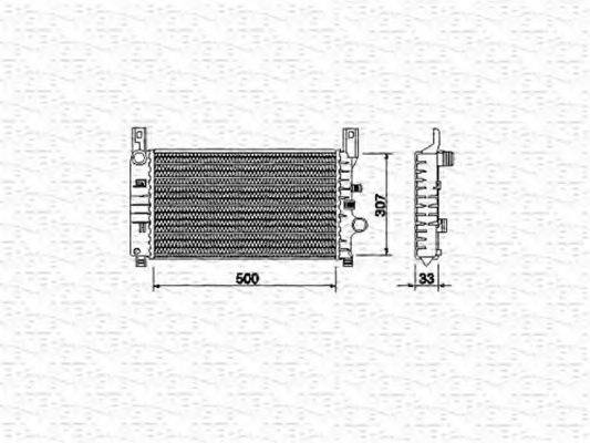 Радиатор, охлаждение двигателя MAGNETI MARELLI 350213492000