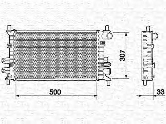 Радиатор, охлаждение двигателя MAGNETI MARELLI 350213498000