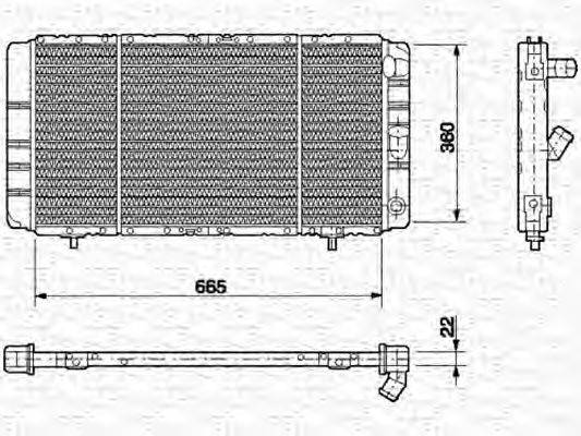 Радиатор, охлаждение двигателя MAGNETI MARELLI 350213624000